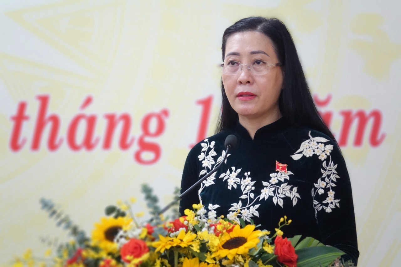 1. Bí thư Tỉnh ủy, Chủ tịch HĐND tỉnh Bùi Thị Quỳnh Vân phát biểu tại kỳ họp 2