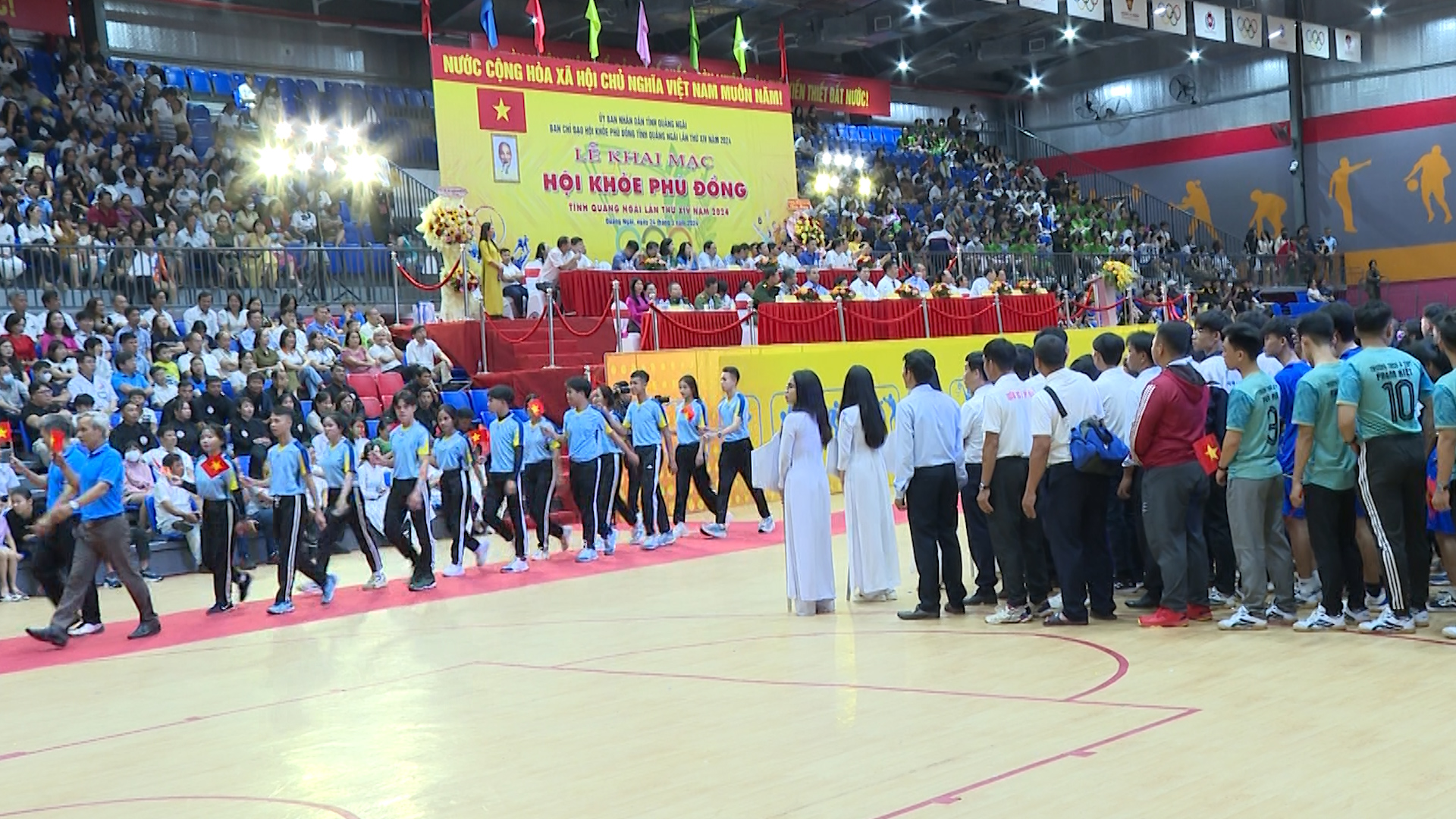 Hội khỏe Phù Đổng tỉnh Quảng Ngãi lần thứ XIV năm 2024 có 53 đoàn, với hơn 4.000 vận động viên tham gia thi đấu 15 bộ môn(9)