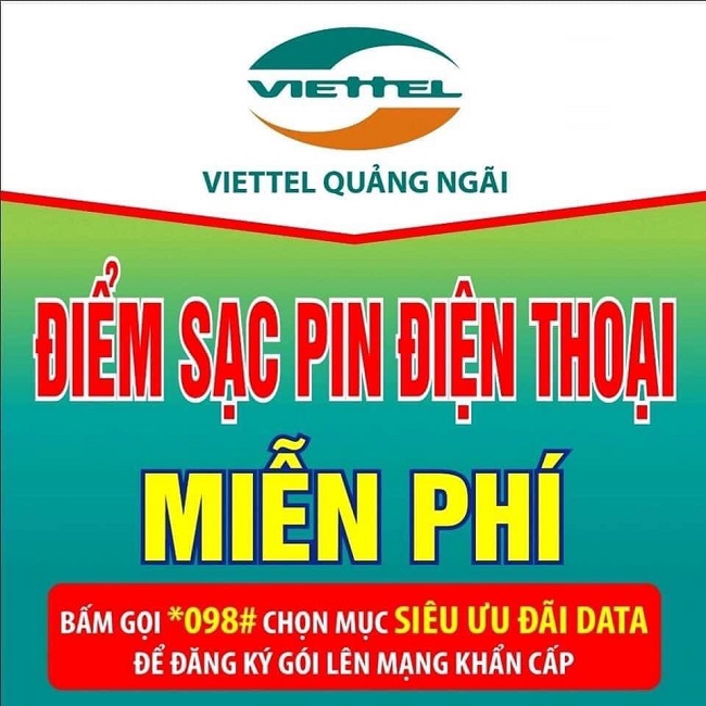 Viettel Quảng Ngãi mở các điểm sạc pin điện thoại phục vụ nhân dân