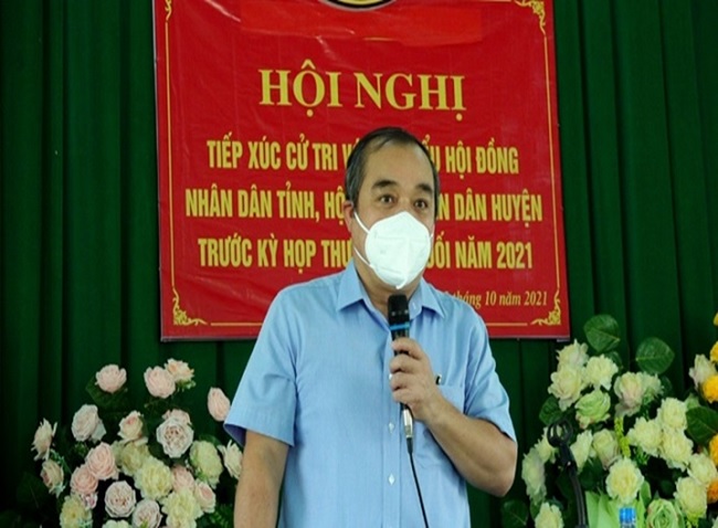PPC’s vice chairman Tran Hoang Tuan met with voters in Nghia Hanh district