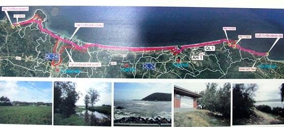 Điều chỉnh cục bộ hướng tuyến Đường ven biển Dung Quất - Sa Huỳnh, đoạn Km69+145 – Km94