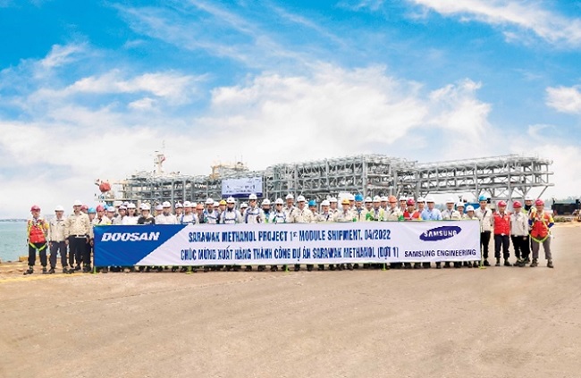 Nhà máy lọc hóa dầu Sarawak- Malaysia tiếp nhận 9 Mô-dun do Doosan Vina sản xuất