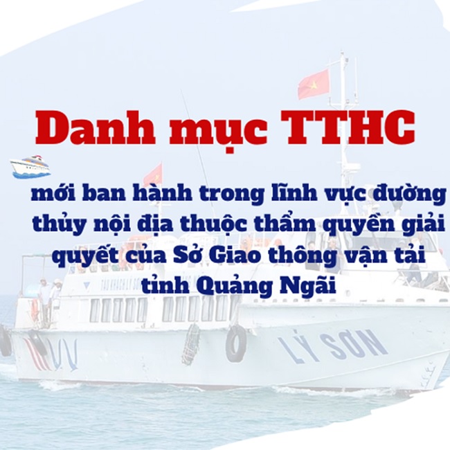 Danh mục TTHC mới ban hành trong lĩnh vực đường thủy nội địa