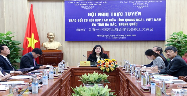 Online conference to exchange cooperation opportunities between Quang Ngai province, Vietnam and Hebei province, China