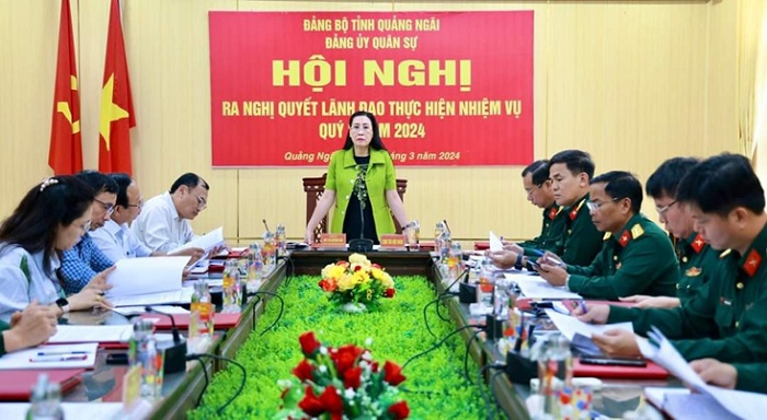 Bí thư Tỉnh ủy Bùi Thị Quỳnh Vân chủ trì Hội nghị Đảng ủy Quân sự tỉnh