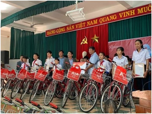 To offer 30 bicycles to poor students